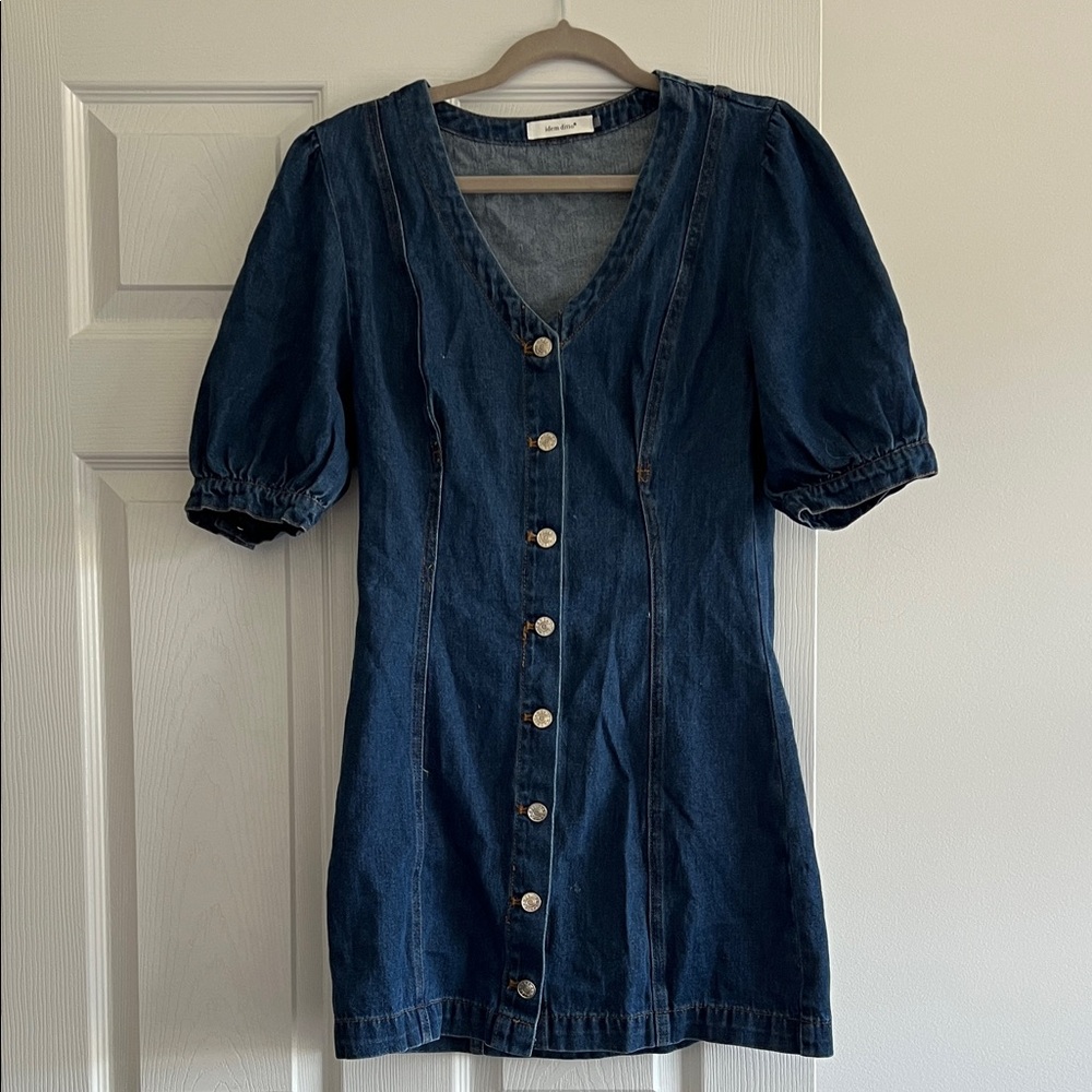 Casual Denim Button-Front Mini Dress